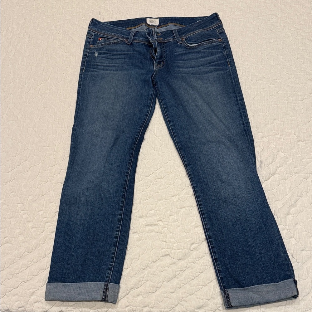 Hudson Jeans Dark Blue Ankle Cropped Denim